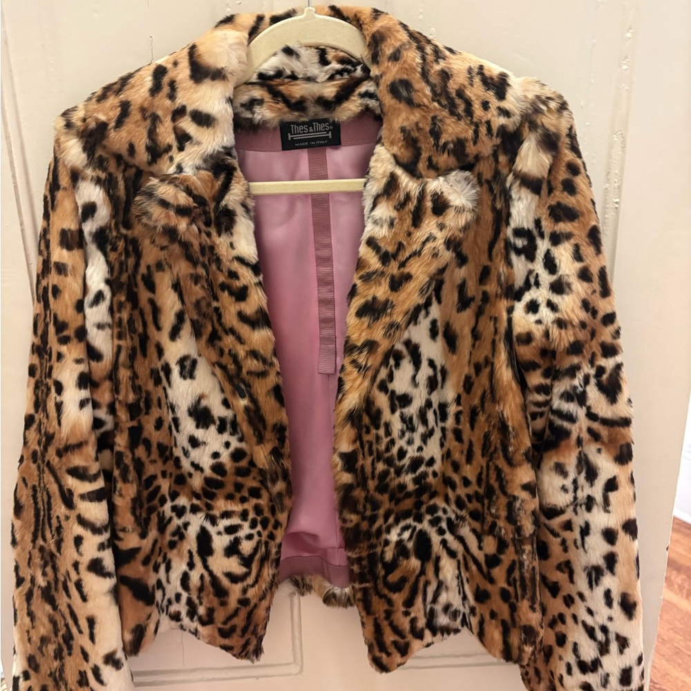 Leopard Print Rabbit Fur Jacket